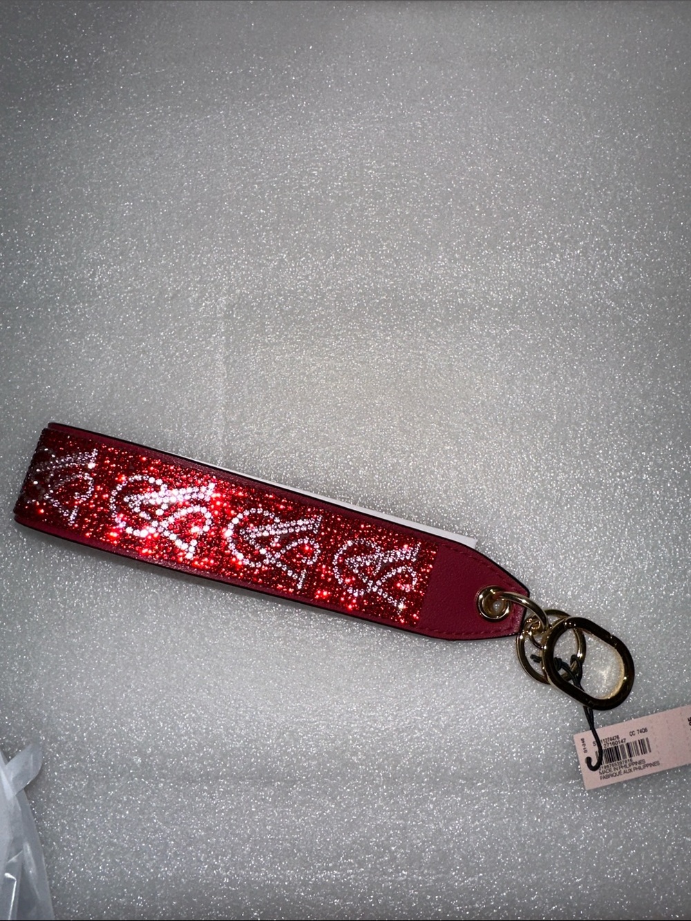 Red Glitter Wristlet Keychain Strap - Women Accessories
